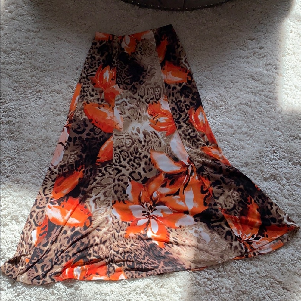 Susan Graver Multi Colored Maxi Skirt